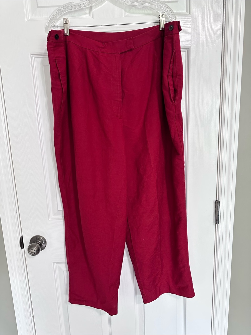 Emma James Deep Red Linen Blend Garment